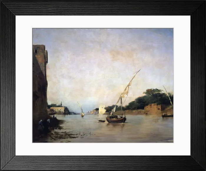 Framed Print : View of the Nile, 19th century. Artist: Eugene Fromentin Framed Print : View of the Nile, 19th century. Artist: Eugene Fromentin