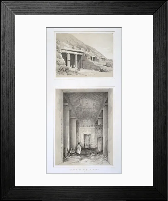 Framed Print : Tombs of Beni-Hassan, Egypt, 19th century. Artist: George Moore Framed Print : Tombs of Beni-Hassan, Egypt, 19th century. Artist: George Moore