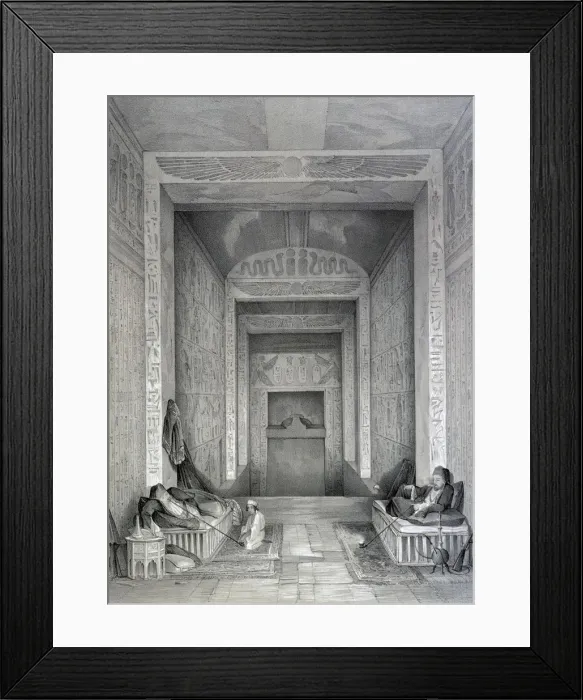 Framed Print : Interior of a Temple, Egypt, 19th century. Artist: George Moore Framed Print : Interior of a Temple, Egypt, 19th century. Artist: George Moore