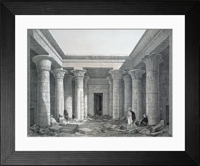 Framed Print : Court of the Great Temple, Philae, Egypt, 1843. Artist: George Moore Framed Print : Court of the Great Temple, Philae, Egypt, 1843. Artist: George Moore