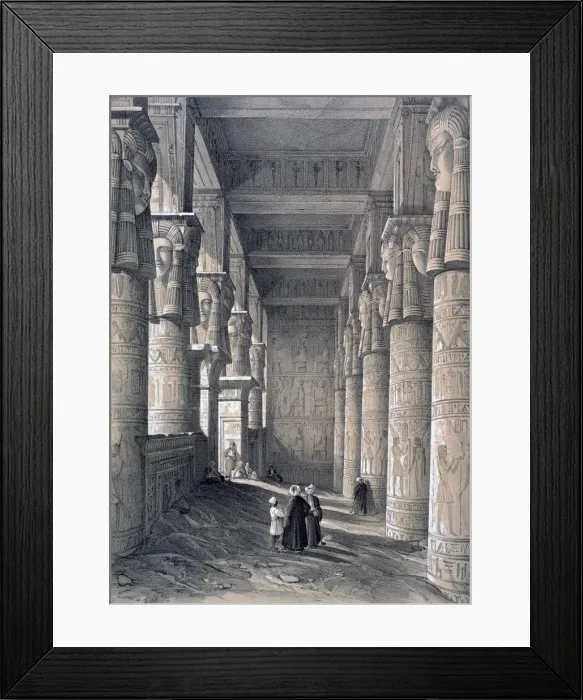 Framed Print : Interior of the Great Temple, Denderah, Egypt, 1843. Artist: George Moore Framed Print : Interior of the Great Temple, Denderah, Egypt, 1843. Artist: George Moore