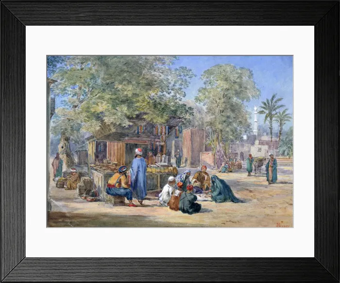 Framed Print : Egyptian Village, 1869. Artist: Henry Pilleau Framed Print : Egyptian Village, 1869. Artist: Henry Pilleau
