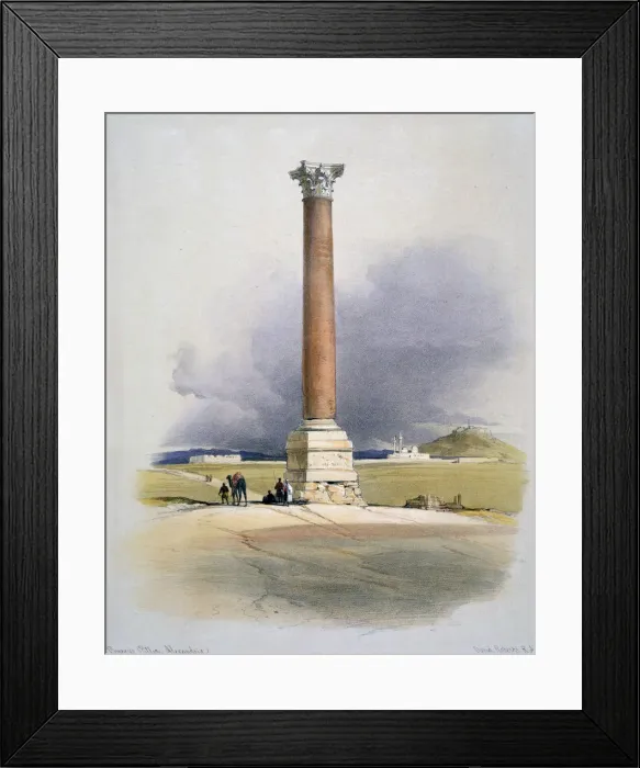 Framed Print : Pompeys Pillar, Alexandria, 19th century. Artist: David Roberts Framed Print : Pompeys Pillar, Alexandria, 19th century. Artist: David Roberts