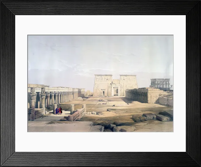 Framed Print : Grand Approach to the Temple of Philae, Nubia, 19th century. Artist: David Roberts Framed Print : Grand Approach to the Temple of Philae, Nubia, 19th century. Artist: David Roberts