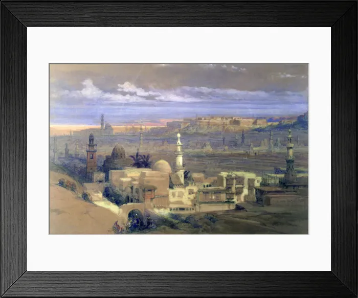 Framed Print : Cairo from the Gate of Citizenib, looking towards the Desert of Suez, 19th century. Artist: David Roberts Framed Print : Cairo from the Gate of Citizenib, looking towards the Desert of Suez, 19th century. Artist: David Roberts