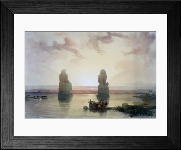 Framed Print : The Colossi of Memnon, at Thebes, during the Inundation, 19th century. Artist: David Roberts Framed Print : The Colossi of Memnon, at Thebes, during the Inundation, 19th century. Artist: David Roberts