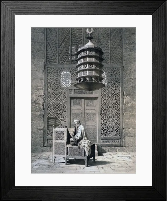 Framed Print : Tomb Door, Mosque of Sultan Barquq, 19th century. Artist: Emile Prisse D Avennes