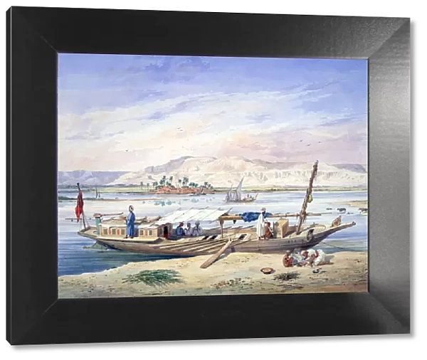 A Boat on the Nile, Egypt, 19th century. Artist: Emile Prisse D Avennes