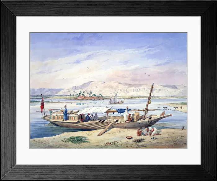 Framed Print : A Boat on the Nile, Egypt, 19th century. Artist: Emile Prisse D Avennes Framed Print : A Boat on the Nile, Egypt, 19th century. Artist: Emile Prisse D Avennes