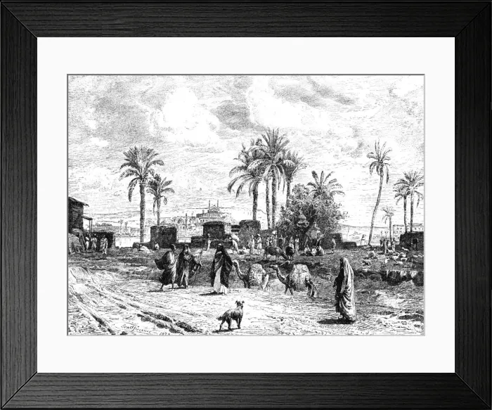 Framed Print : Cairo seen of left bank of the Nile, 1881 Framed Print : Cairo seen of left bank of the Nile, 1881