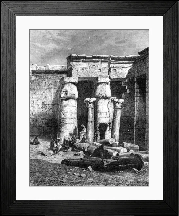 Framed Print : Court with remainders of a Christian Church, Medinet-Habou, 1881 Framed Print : Court with remainders of a Christian Church, Medinet-Habou, 1881