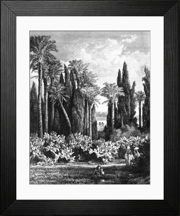 Framed Print : Princely Garden in Cairo, Egypt, 1880 Framed Print : Princely Garden in Cairo, Egypt, 1880