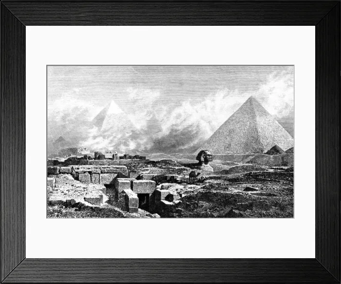 Framed Print : The Sphinx and Pyramids, Egypt, 1880. Artist: Bh Fiedlen Framed Print : The Sphinx and Pyramids, Egypt, 1880. Artist: Bh Fiedlen