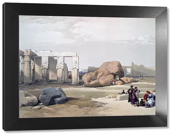 Fragments of the Great Colossi, at the Memnonium, 19th century. Artist: David Roberts