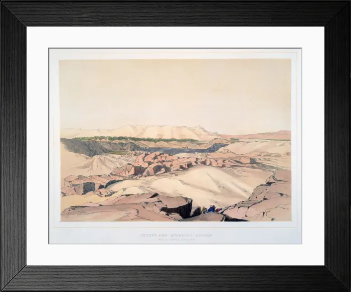 Framed Print : Desert and Quarries, Asouan, with the Island of Elephantine, Egypt, 19th century. Artist: Lord Wharncliffe Framed Print : Desert and Quarries, Asouan, with the Island of Elephantine, Egypt, 19th century. Artist: Lord Wharncliffe