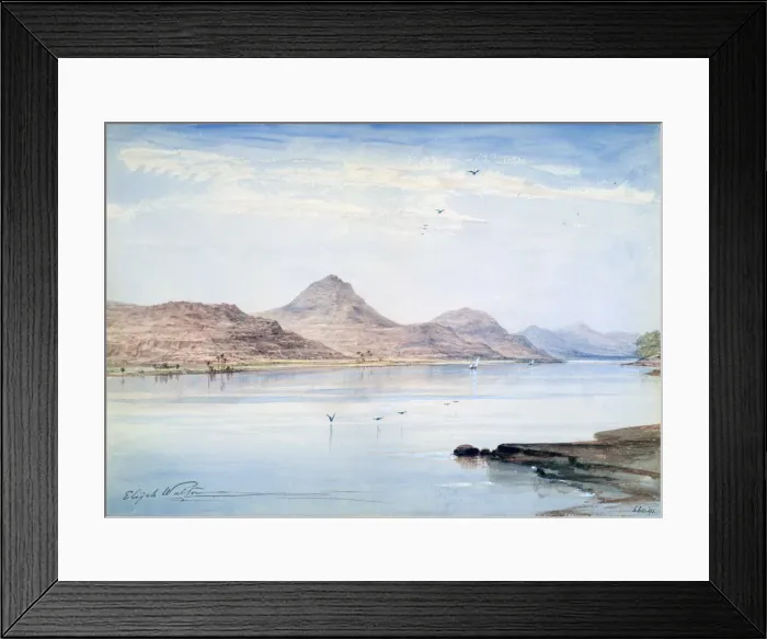 Framed Print : On the Nile, Gebel el Mody, Nubia, 1861. Artist: Elijah Walton Framed Print : On the Nile, Gebel el Mody, Nubia, 1861. Artist: Elijah Walton