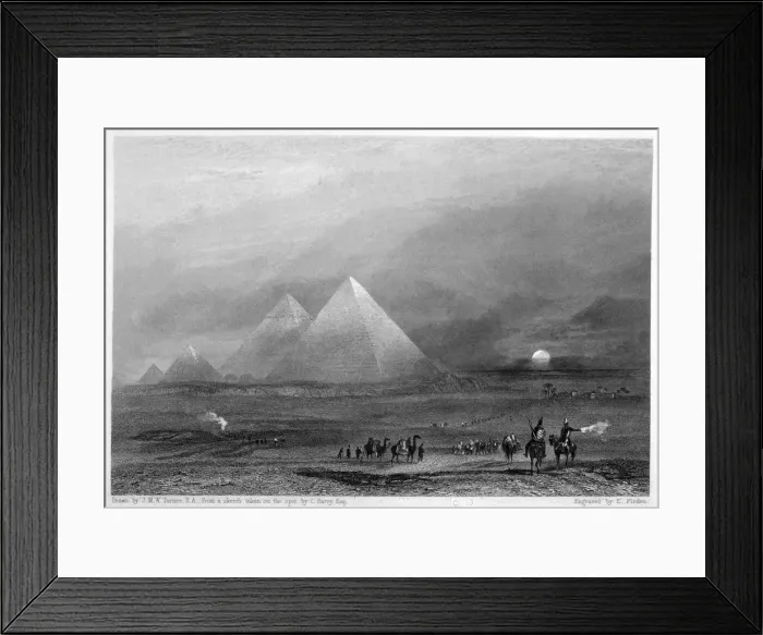 Framed Print : The Pyramids, Giza, Egypt, 19th century. Artist: E Finden Framed Print : The Pyramids, Giza, Egypt, 19th century. Artist: E Finden