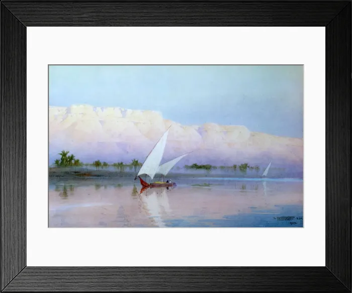 Framed Print : Boat on the Nile, 1903. Artist: Robert Talbot Kelly Framed Print : Boat on the Nile, 1903. Artist: Robert Talbot Kelly