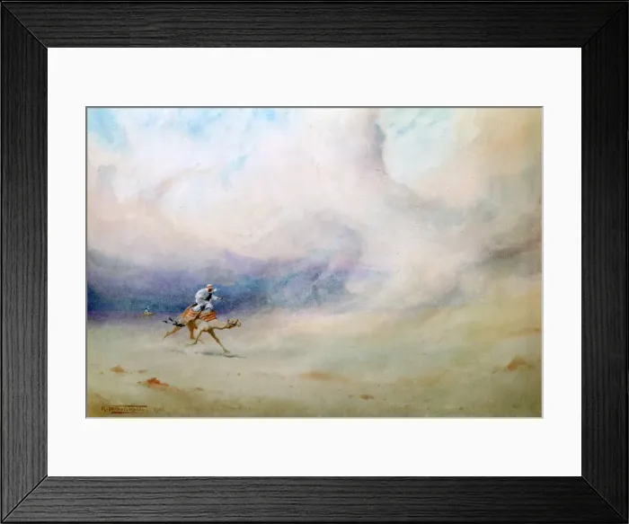 Framed Print : Storm in the Desert, 1901. Artist: Robert Talbot Kelly Framed Print : Storm in the Desert, 1901. Artist: Robert Talbot Kelly
