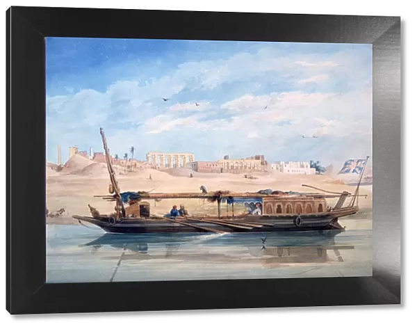 A Boat on the Nile, Luxor, Egypt, 19th century. Artist: Emile Prisse D Avennes