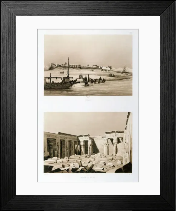 Framed Print : Luxor and Medinet Habu, Egypt, 1841. Artist: Hector Horeau