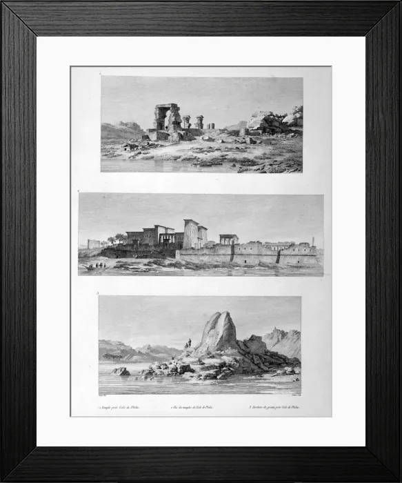 Framed Print : Ruined Temples at Philae, Egypt, 1802. Artist: Vivant Denon Framed Print : Ruined Temples at Philae, Egypt, 1802. Artist: Vivant Denon