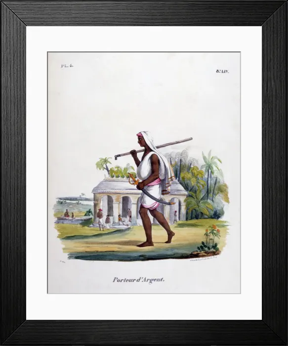Framed Print : Money Carrier, 1828. Artist: Marlet et Cie Framed Print : Money Carrier, 1828. Artist: Marlet et Cie
