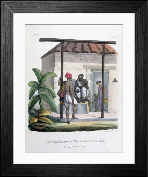Framed Print : Bracelet Merchant, 1828. Artist: Marlet et Cie Framed Print : Bracelet Merchant, 1828. Artist: Marlet et Cie