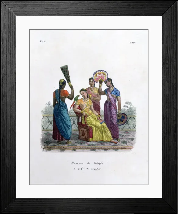 Framed Print : Wife of a Rajah, 1828. Artist: Marlet et Cie Framed Print : Wife of a Rajah, 1828. Artist: Marlet et Cie