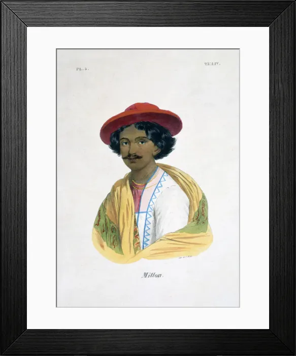 Framed Print : Indian Man, 19th century. Artist: Marlet et Cie Framed Print : Indian Man, 19th century. Artist: Marlet et Cie
