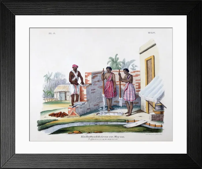 Framed Print : Bricklayer, 1828. Artist: Marlet et Cie Framed Print : Bricklayer, 1828. Artist: Marlet et Cie