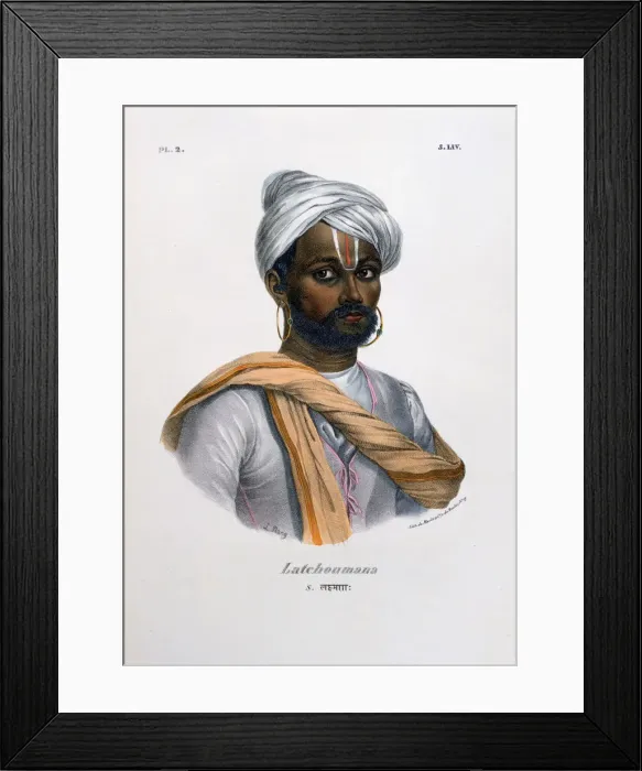 Framed Print : Latchoumana, 1828. Artist: Marlet et Cie Framed Print : Latchoumana, 1828. Artist: Marlet et Cie