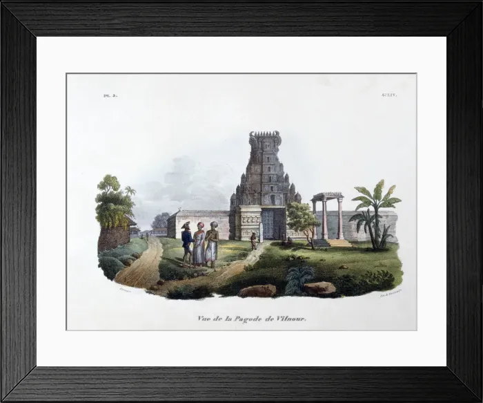 Framed Print : The Pagoda of Vilnour, 1828. Artist: Marlet et Cie Framed Print : The Pagoda of Vilnour, 1828. Artist: Marlet et Cie