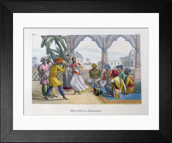 Framed Print : Bayaderes Dancing, 1828. Artist: Marlet et Cie Framed Print : Bayaderes Dancing, 1828. Artist: Marlet et Cie