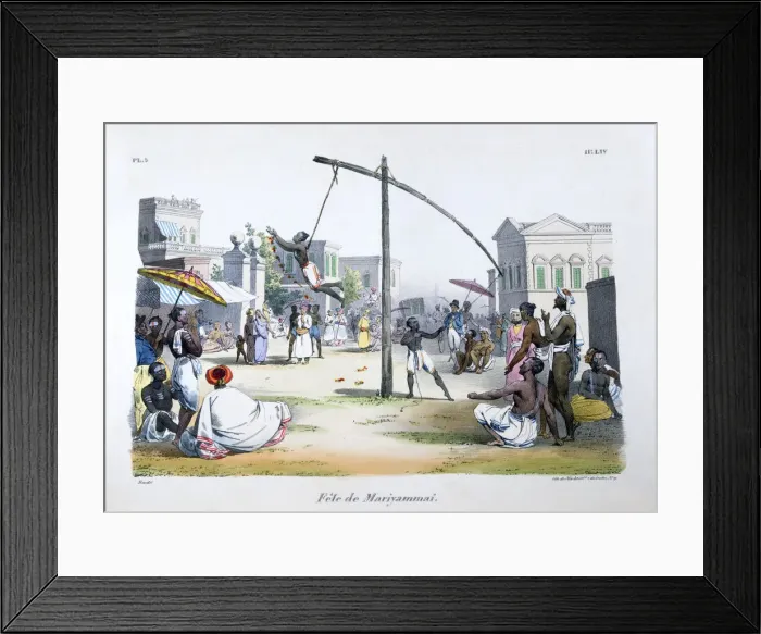 Framed Print : Festival of Mariyamma, or Mariyammai, (Hindu deity), 1828. Artist: Marlet et Cie Framed Print : Festival of Mariyamma, or Mariyammai, (Hindu deity), 1828. Artist: Marlet et Cie