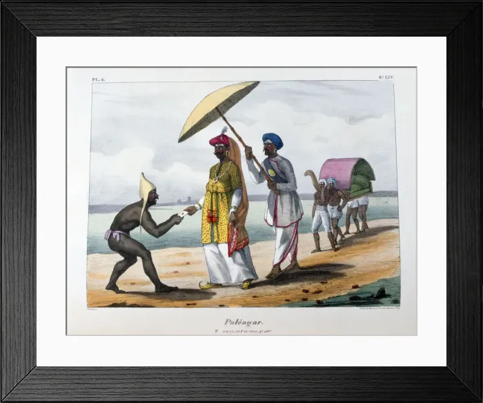 Framed Print : Paleagar, 1828. Artist: Marlet et Cie Framed Print : Paleagar, 1828. Artist: Marlet et Cie