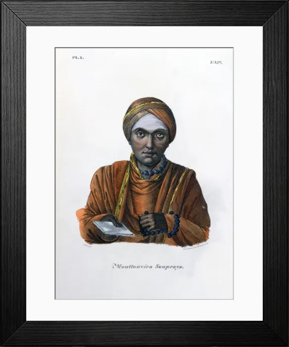 Framed Print : Mouttouvira Soupraya, 1828. Artist: Marlet et Cie Framed Print : Mouttouvira Soupraya, 1828. Artist: Marlet et Cie