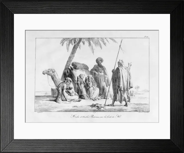 Framed Print : The Rest of the Bedouin Arabs by the Nile, Egypt, 1819. Artist: G Engelmann Framed Print : The Rest of the Bedouin Arabs by the Nile, Egypt, 1819. Artist: G Engelmann