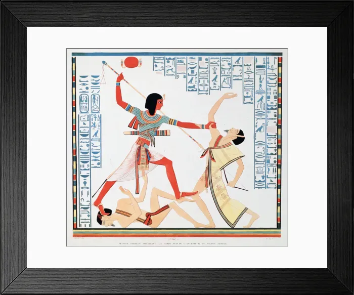 Framed Print : Second scene on the southern wall of the interior of the Great Temple at Abu Simbel, 1888. Artist: A Racinet Framed Print : Second scene on the southern wall of the interior of the Great Temple at Abu Simbel, 1888. Artist: A Racinet