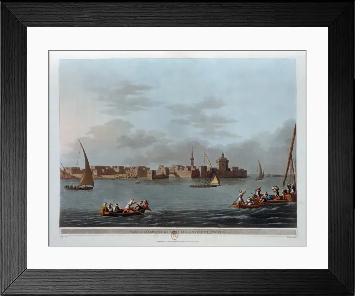 Framed Print : Fort and Harbour of Aboukir, Ancient Canopus, Egypt, 1801. Artist: Thomas Milton Framed Print : Fort and Harbour of Aboukir, Ancient Canopus, Egypt, 1801. Artist: Thomas Milton