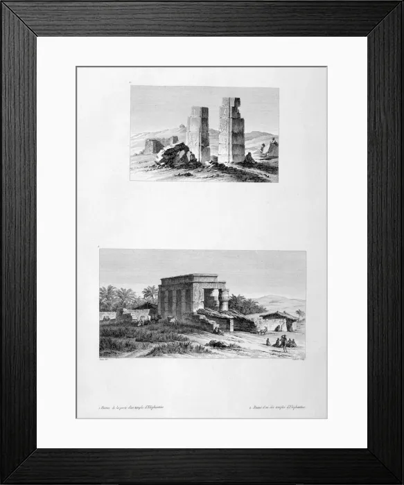 Framed Print : Ruins of the Temple of Elephantine, Nubia, Egypt, c1808. Artist: Baltard Framed Print : Ruins of the Temple of Elephantine, Nubia, Egypt, c1808. Artist: Baltard