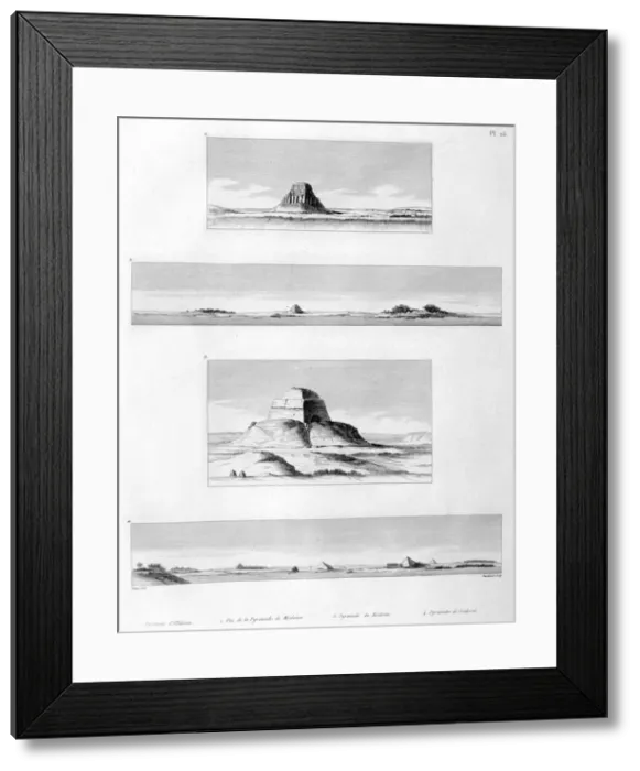 Framed Print : Pyramide of Ellahoun, Meidoum and Sakkarah, c1808. Artist: Antoine Berthault Framed Print : Pyramide of Ellahoun, Meidoum and Sakkarah, c1808. Artist: Antoine Berthault