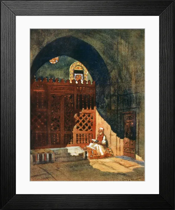 Framed Print : Reading the Koran in a Mosque, Cairo, Egypt, 1928. Artist: Louis Cabanes Framed Print : Reading the Koran in a Mosque, Cairo, Egypt, 1928. Artist: Louis Cabanes