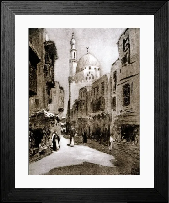 Framed Print : Old street in sunlight, Cairo, Egypt, 1928. Artist: Louis Cabanes