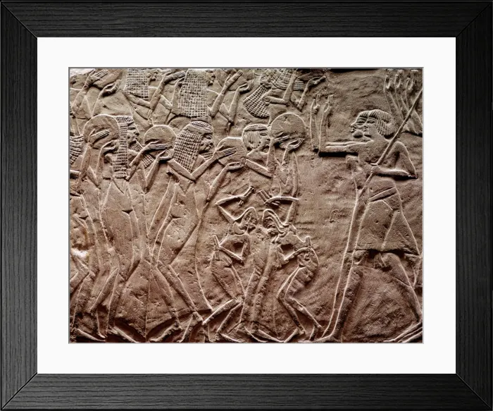 Framed Print : Offering tribute, Ancient Egyptian relief carving. Artist: R Guillemot Framed Print : Offering tribute, Ancient Egyptian relief carving. Artist: R Guillemot