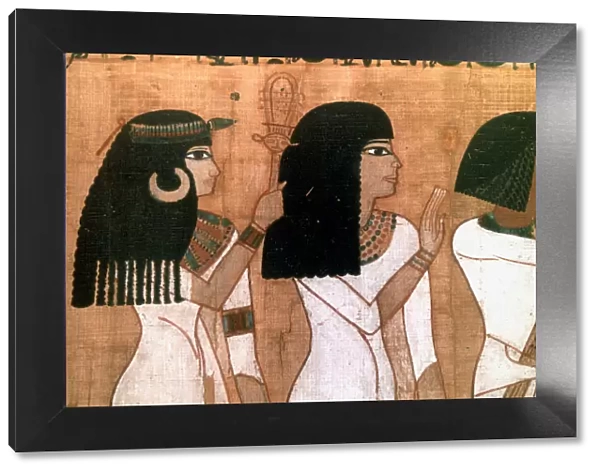 Three sisters, detail from an Ancient Egyptian mural