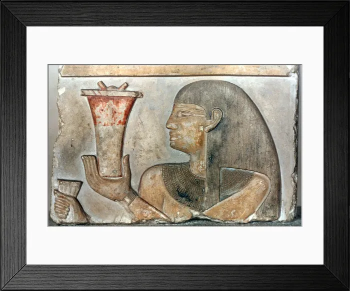 Framed Print : Detail of a bas relief from El-Bahrain, Egypt, 22nd-20th century BC Framed Print : Detail of a bas relief from El-Bahrain, Egypt, 22nd-20th century BC