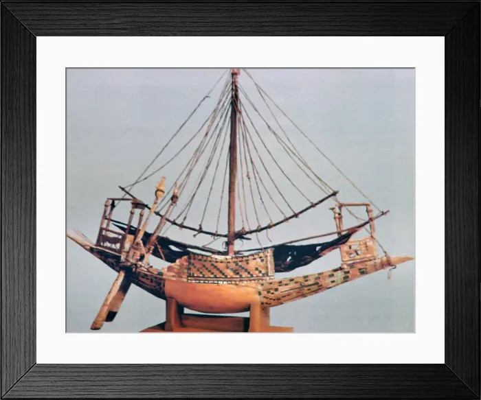 Framed Print : Model boat with rigging, tomb of Tutankhamun, 14th century BC Framed Print : Model boat with rigging, tomb of Tutankhamun, 14th century BC