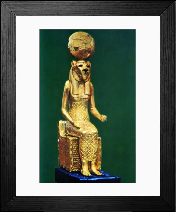 Framed Print : Seated statuette of the Ancient Egyptian goddess Sekhmet, 16th-13th century BC Framed Print : Seated statuette of the Ancient Egyptian goddess Sekhmet, 16th-13th century BC