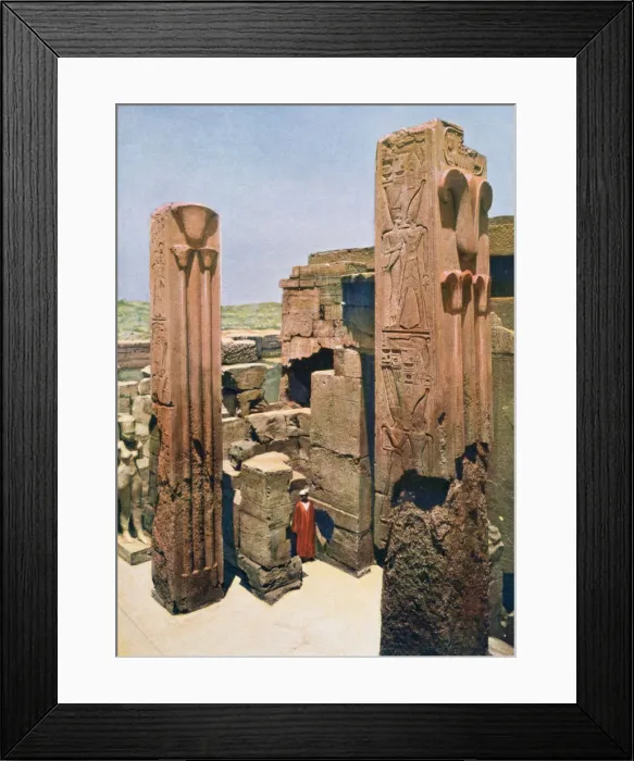 Framed Print : Granite pillars with lotus and papyrus decoration, Temple of Amun-Re, Karnak, Egypt, 20th century Framed Print : Granite pillars with lotus and papyrus decoration, Temple of Amun-Re, Karnak, Egypt, 20th century